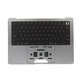 Felső billentyűzetkeret MacBook Pro 14", A2442 (2021), A2779 (2023), US billentyűzettel és akkumulátorral, Space Gray, 661-32210, Genuine Apple