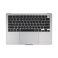 Felső billentyűzetkeret MacBook Air 13", A3113 (2024), US billentyűzettel és akkumulátorral, Space Gray, 661-40227, Genuine Apple