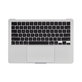Felső billentyűzetkeret MacBook Air 13", A3113 (2024), US billentyűzettel és akkumulátorral, Silver, 661-40228, Genuine Apple