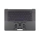 Felső billentyűzetkeret MacBook Pro 16", A3403 (2024), US billentyűzettel és akkumulátorral, Space Black, 661-42823, Genuine Apple