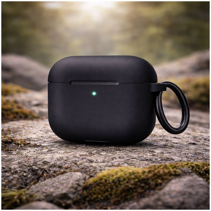 Szilikon tok, AirPods 4, fekete