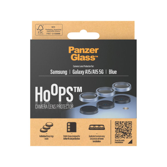 Hoops Kameralencse-védő Samsung A15/A15 5G készülékhez, Kék, PanzerGlass