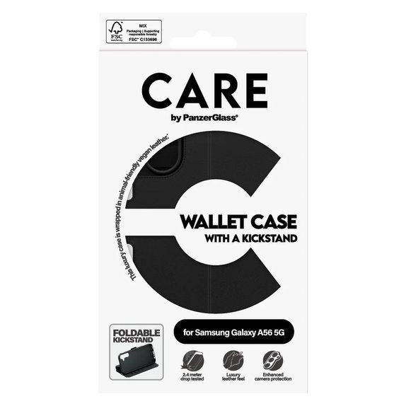 Tok Wallet Kickstand Samsung Galaxy A56 5G készülékhez, Fekete, PanzerGlass