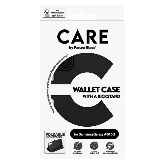 Tok Wallet Kickstand Samsung Galaxy A56 5G készülékhez, Fekete, PanzerGlass
