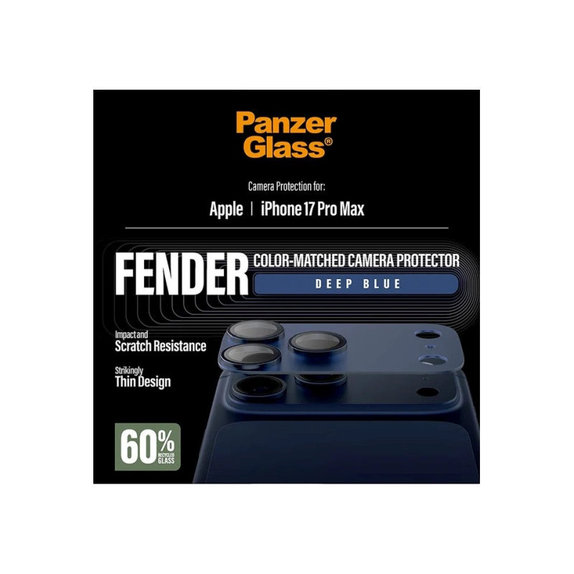 Objektívlencse védő Fender iPhone 17 Pro Max, Kék, PanzerGlass