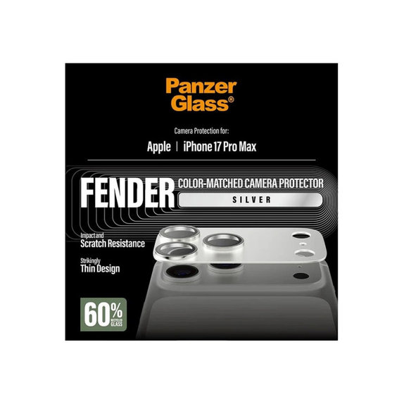 Objektívlencse védő Fender iPhone 17 Pro Max, Ezüst, PanzerGlass