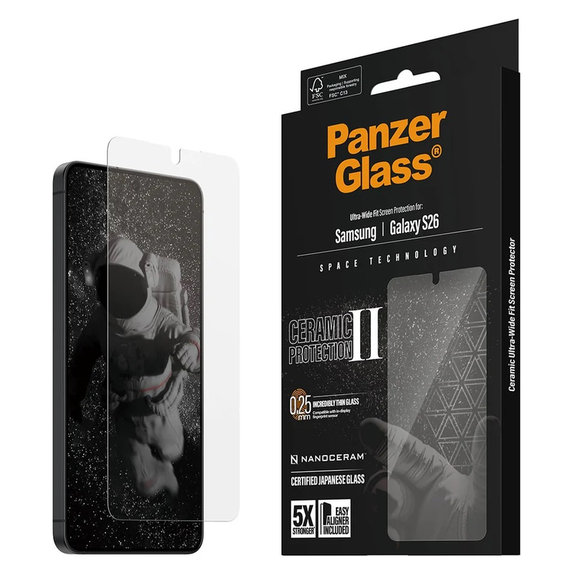 Edzett üveg UWF Ceramic applikátorral Samsung Galaxy S26 készülékhez, Átlátszó, PanzerGlass