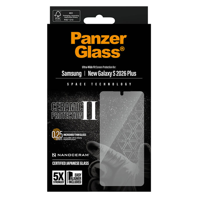 Edzett üveg UWF Ceramic applikátorral Samsung Galaxy S26+ készülékhez, Átlátszó, PanzerGlass