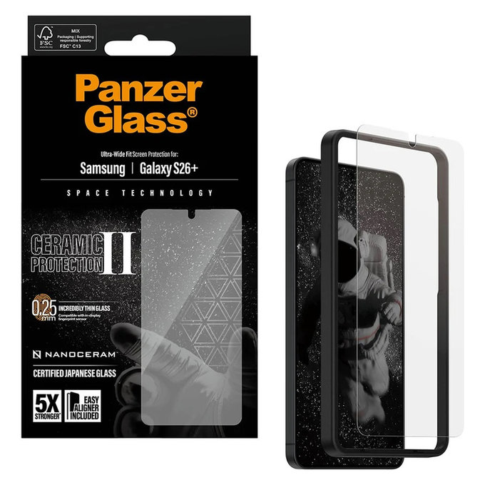 Edzett üveg UWF Ceramic applikátorral Samsung Galaxy S26+ készülékhez, Átlátszó, PanzerGlass