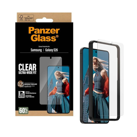 PanzerGlass - UWF edzett üveg applikátorral Samsung Galaxy S26, átlátszó