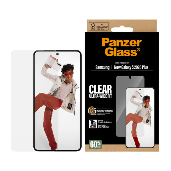 PanzerGlass - UWF edzett üveg applikátorral Samsung Galaxy S26+, átlátszó