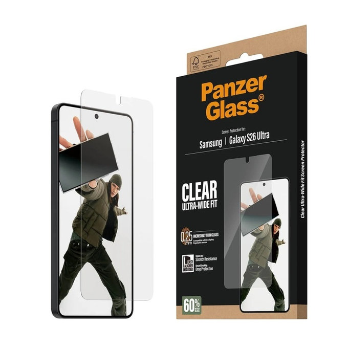 PanzerGlass - UWF edzett üveg applikátorral Samsung Galaxy S26 Ultra, átlátszó