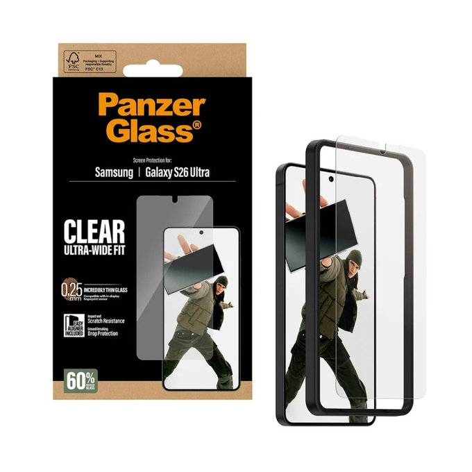 PanzerGlass - UWF edzett üveg applikátorral Samsung Galaxy S26 Ultra, átlátszó
