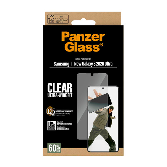 UWF edzett üveg applikátorral Samsung S26 Ultra, Átlátszó, PanzerGlass