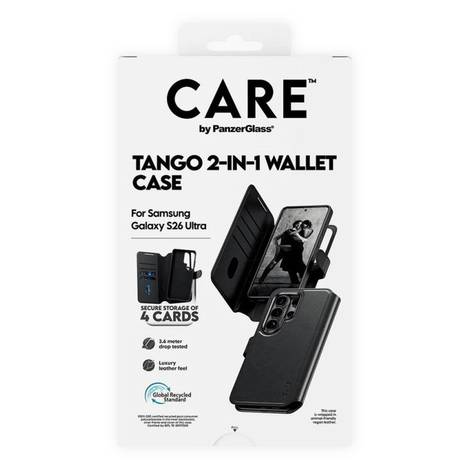 Tok Wallet Tango Two-In-One QI-vel - Samsung S26 Ultra, fekete, CARE