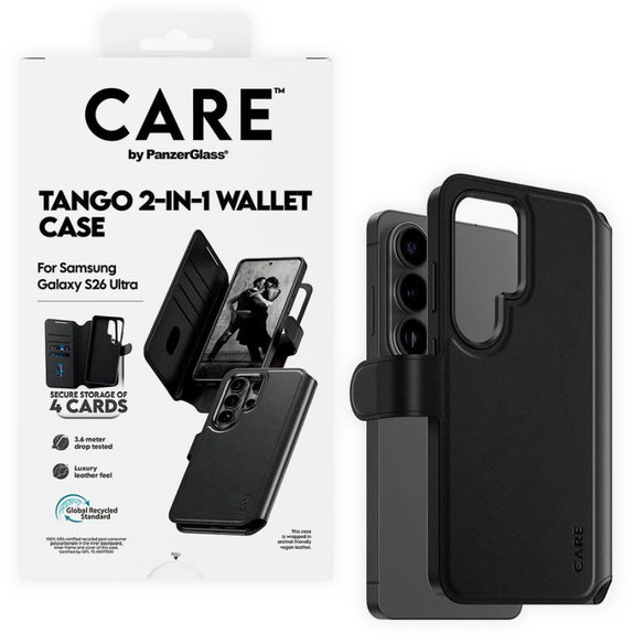 Tok Wallet Tango Two-In-One QI-vel - Samsung S26 Ultra, fekete, CARE