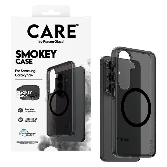 Tok Smokey fekete QI-val Samsung Galaxy S26 készülékhez, Fekete, PanzerGlass