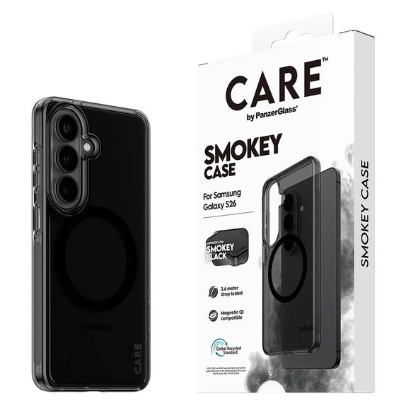 Tok Smokey fekete QI-val Samsung Galaxy S26 készülékhez, Fekete, PanzerGlass