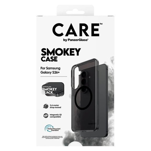 Tok Smokey fekete QI-val Samsung Galaxy S26+ készülékhez, Fekete, PanzerGlass