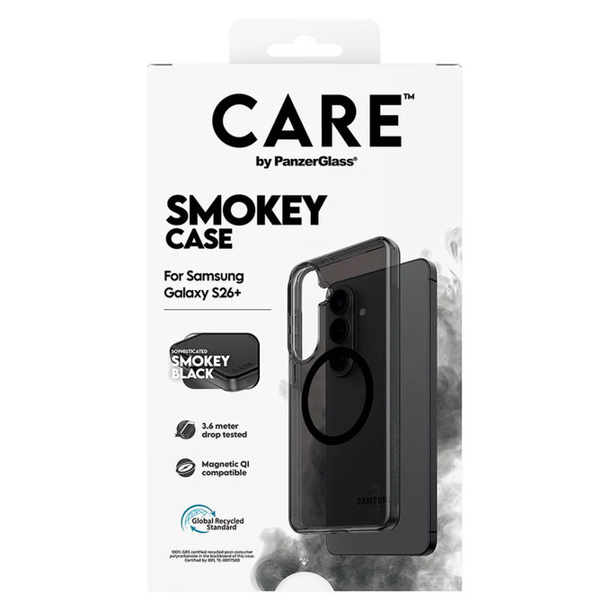 Tok Smokey fekete QI-val Samsung Galaxy S26+ készülékhez, Fekete, PanzerGlass