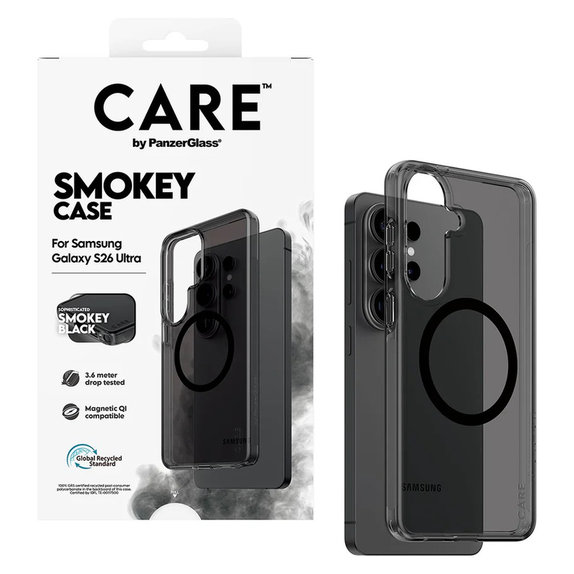 Tok Smokey fekete QI-val Samsung Galaxy S26 Ultra készülékhez, Fekete, PanzerGlass