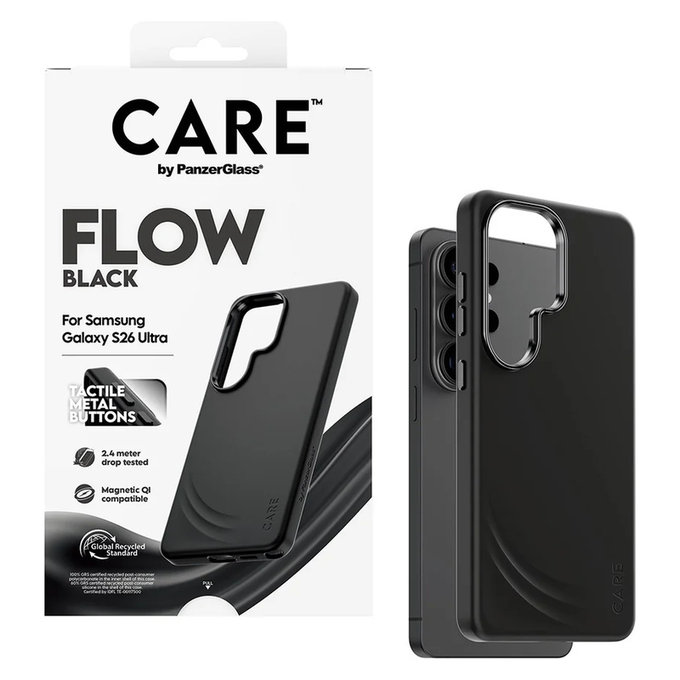 Tok FLOW QI-val Samsung Galaxy S26 Ultra készülékhez, Fekete, PanzerGlass