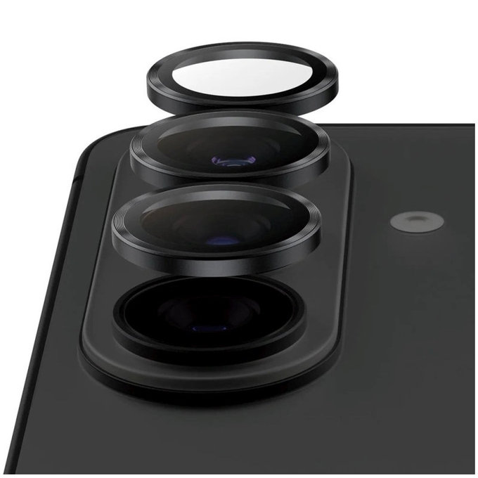 Objektívlencse védő Hoops Ceramic II Samsung S26/S26+, Fekete, PanzerGlass