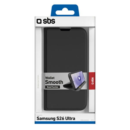 SBS - Book Wallet Smooth tok Samsung Galaxy S26 Ultra, fekete