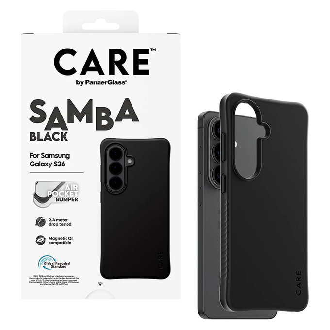 Tok Samba QI-val Samsung Galaxy S26 készülékhez, Fekete, PanzerGlass
