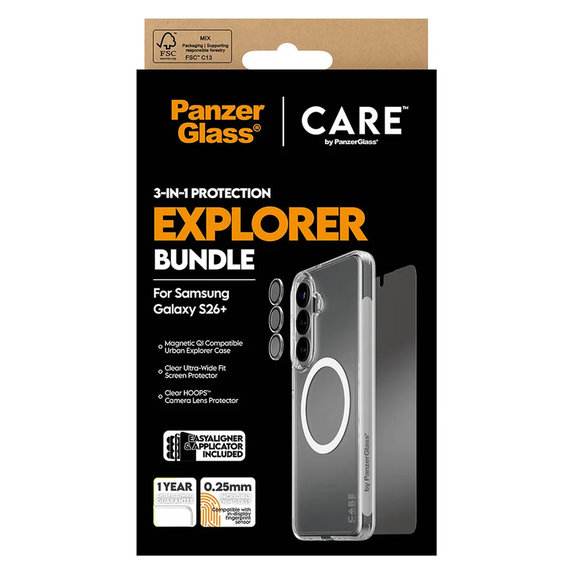 Bundle Explorer 3 az 1-ben Samsung Galaxy S26+ készülékhez, PanzerGlass