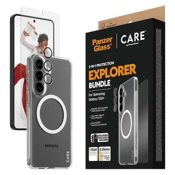Bundle Explorer 3 az 1-ben Samsung Galaxy S26+ készülékhez, PanzerGlass