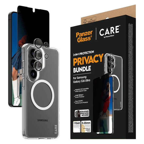 Bundle Privacy 3 az 1-ben Samsung Galaxy S26 Ultra készülékhez, PanzerGlass