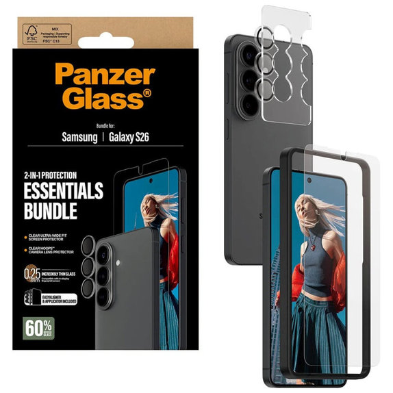 Bundle Essentials 2 az 1-ben Samsung S26 készülékhez, PanzerGlass