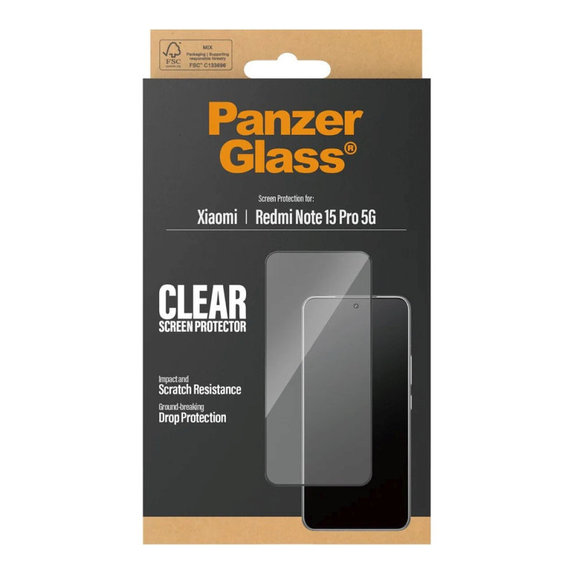 UWF edzett üveg Xiaomi Redmi Note 15 Pro 5G készülékhez, Fekete, PanzerGlass