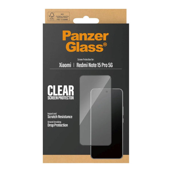 UWF edzett üveg Xiaomi Redmi Note 15 Pro 5G készülékhez, Fekete, PanzerGlass