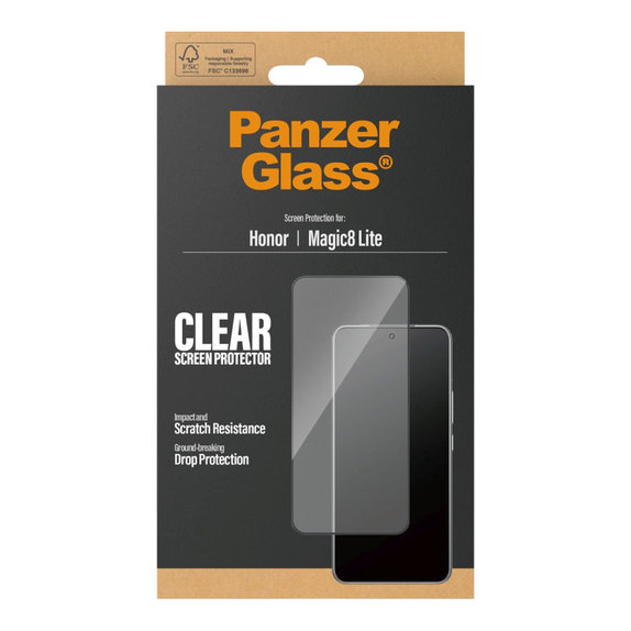 UWF edzett üveg Honor Magic8 Lite készülékhez, Fekete, PanzerGlass