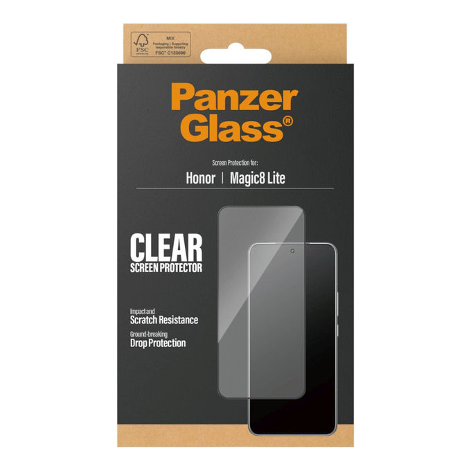 UWF edzett üveg Honor Magic8 Lite készülékhez, Fekete, PanzerGlass