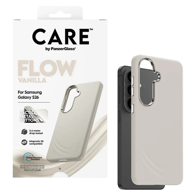 Tok FLOW QI-val Samsung Galaxy S26 készülékhez, Vanilla, PanzerGlass