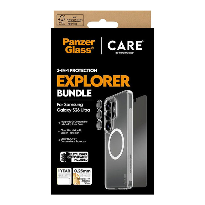Bundle 3 az 1-ben Explorer Samsung S26 Ultra készülékhez, PanzerGlass