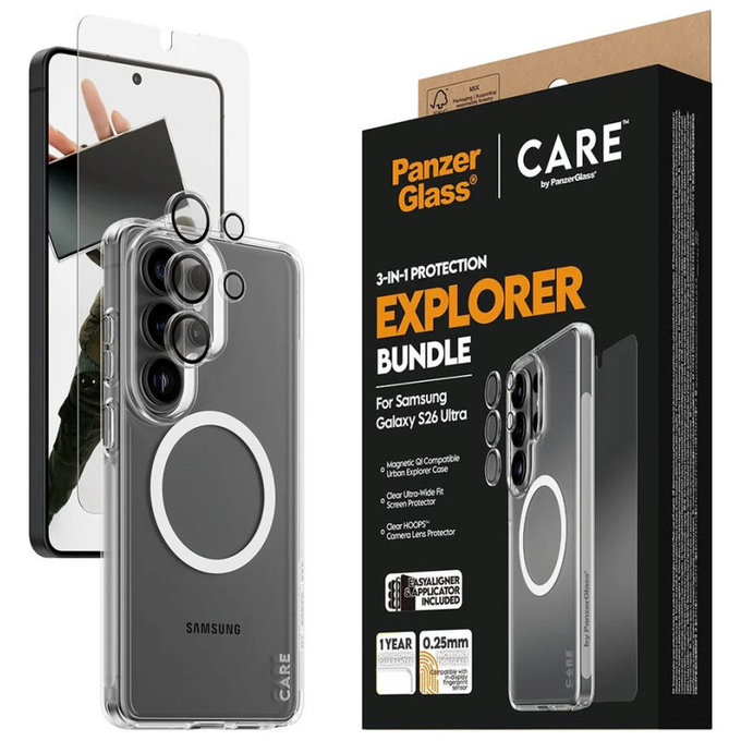 Bundle 3 az 1-ben Explorer Samsung S26 Ultra készülékhez, PanzerGlass