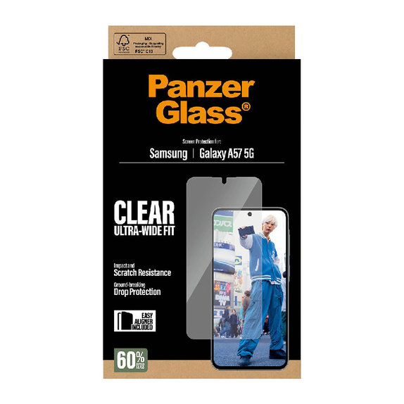PanzerGlass - UWF edzett üveg applikátorral Samsung Galaxy A57, átlátszó