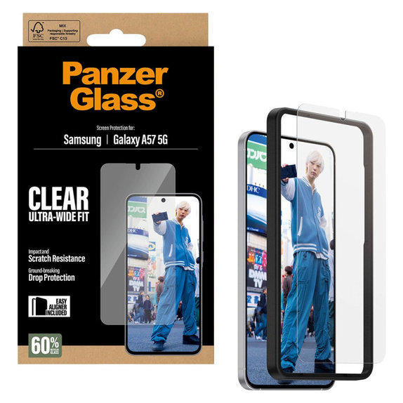 PanzerGlass - UWF edzett üveg applikátorral Samsung Galaxy A57, átlátszó