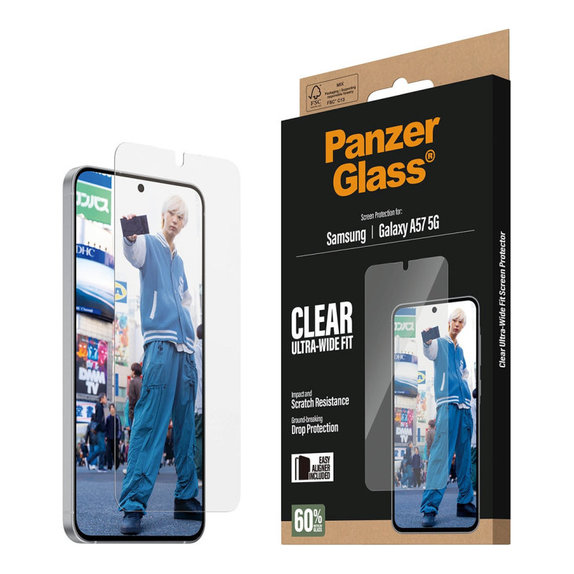 PanzerGlass - UWF edzett üveg applikátorral Samsung Galaxy A57, átlátszó