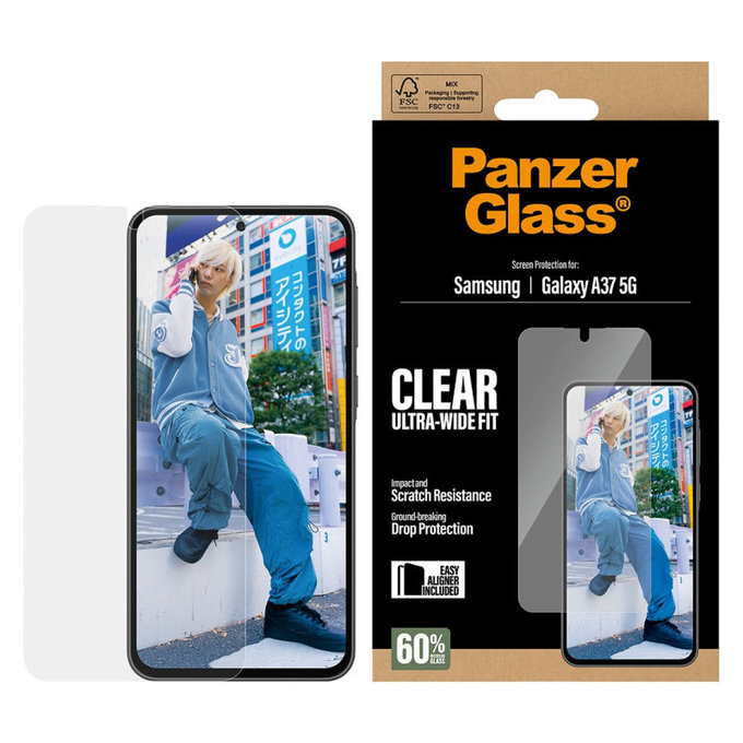 PanzerGlass - UWF edzett üveg applikátorral Samsung Galaxy A37, átlátszó