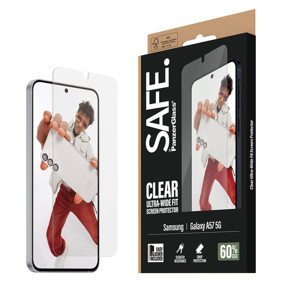 Edzett üveg UWF applikátorral Samsung Galaxy A57 készülékhez, Átlátszó, SAFE by PanzerGlass