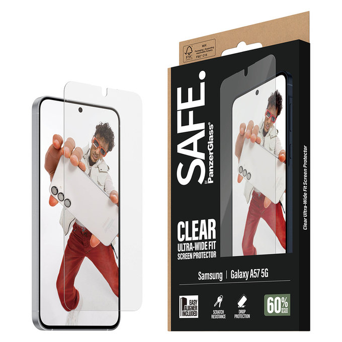Edzett üveg UWF applikátorral Samsung Galaxy A57 készülékhez, Átlátszó, SAFE by PanzerGlass