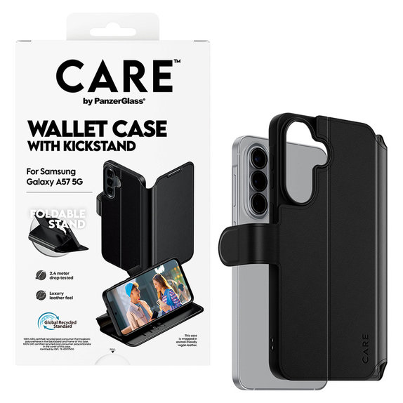 Tok Wallet Kickstand Samsung Galaxy A57 készülékhez, Fekete, PanzerGlass