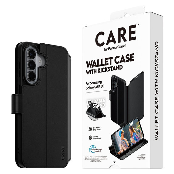 Tok Wallet Kickstand Samsung Galaxy A57 készülékhez, Fekete, PanzerGlass