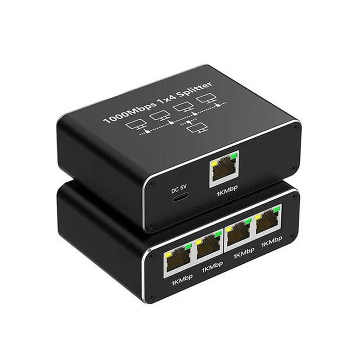 4 portos Gigabit Ethernet switch, RJ45, 1000 Mbps