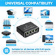 4 portos Gigabit Ethernet switch, RJ45, 1000 Mbps